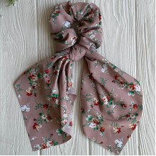 Резинка Твилли жатка пионы, 27 cм, бежевый, шт.