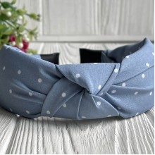 Обруч софт чалма горох, 4 см, небесно-голубой, шт.