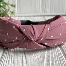 Обруч софт чалма горох, 4 см, пудровый, шт.