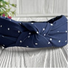 Обруч софт чалма горох, 4 см, сапфировый, шт.