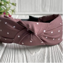 Обруч софт чалма горох, 4 см, темно-пудровый, шт.