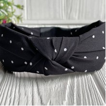 Обруч софт чалма горох, 4 см, черный, шт.