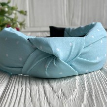 Обруч софт чалма горох, 4 см, аквамариновый, шт.