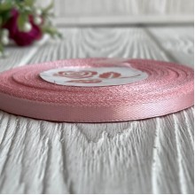 Атлас 0,6 см, абрикосово-рожевый, рулон 33 м, УПАКОВКА 10 рулонов