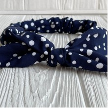 Повязка софт солоха в крупный горох, 25 см, сапфировая, шт.