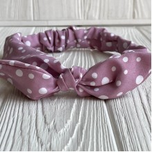 Повязка софт солоха в крупный горох, 25 см, розово-пудровая, шт.