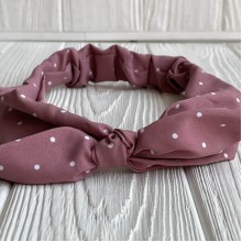 Повязка софт солоха в горох, 25 см, темно-пудровая, шт.