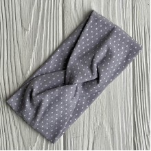 Повязка детская стрейч кулир, 8х17 см, серая в мелкий горох, шт.