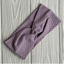 Повязка детская стрейч кулир, 8х17 см, розово-пудровая в мелкий горох, шт.