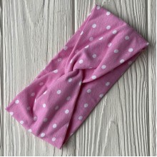 Повязка детская стрейч кулир, 8х17 см, розовая в крупный горох, шт.