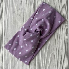 Повязка детская стрейч кулир, 8х17 см, розово-пудровая в крупный горох, шт.