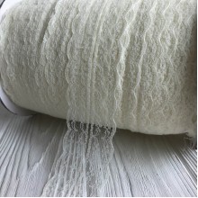 Кружево цветочек, 4,5 см, молочное, (не стрейчевое), бобина 300 ярдов (270 м)