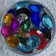Стразовый камень капля с выпуклым дном, 18х25 мм, цветной микс, упаковка 200 шт.