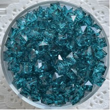 Хрусталь кубовидный, 10 мм, бирюзовый, упаковка 500 г
