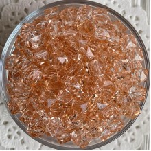 Хрусталь кубовидный, 10 мм, персиковый, упаковка 500 г