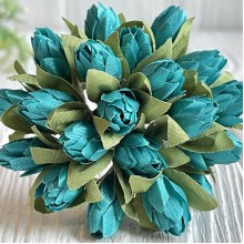 Подснежник, 2 см, морская волна, пучек из 20 цветочков