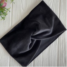 Повязка спорт велюр широкая, 14 см, черный, шт.