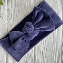 Повязка спорт велюр c бантом, 9,5х23 см, сине-фиолетовый, шт.