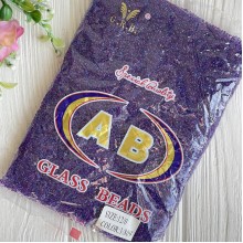 Бисер прозрачный с малиновой серединкой, размер 12/0, темно-фиолетовый (3/809), упаковка 400 г