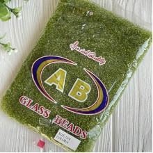 Бисер прозрачный, размер 12/0, ярко-оливковый (4), упаковка 400 г