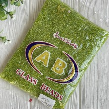 Бисер прозрачный, размер 12/0, светло-оливковый (112/807), упаковка 400 г