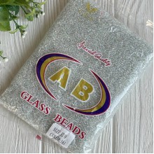 Бисер прозрачный, размер 12/0, белый перламутр (161), упаковка 400 г