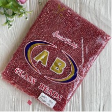 Бисер прозрачный, размер 12/0, красный (105), упаковка 400 г