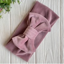 Повязка спорт велюр c бантом mini, 9х20 см, пудровая, шт.