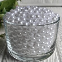 Жемчуг, 8 мм, белый (пластик), упаковка 500 г