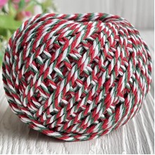 Хлопковый шнур, 2 мм, красно-бело-зеленый, рулон 100 м Хлопковый шнур, 2 мм, красно-бело-зеленый, рулон 100 м