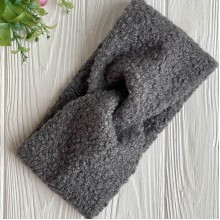 Повязка каракуль букле, 11х22 см, графитовый, шт.