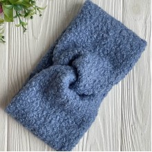 Повязка каракуль букле, 11х22 см, светло-синий, шт.