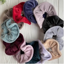 Скранч велюр кантик (набор), 11 см, разноцветный, набор 12 шт.