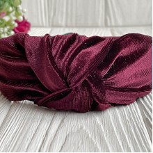 Обруч чалма велюр широкий, 4,5 см, бордовый, шт.