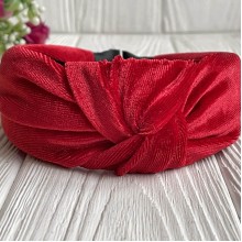 Обруч чалма велюр широкий, 4,5 см, красный, шт.