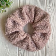 Скранч каракуль букле, 13 см, бежево-розовый, шт.