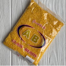 Бисер непрозрачный, размер 12/0, темно-желтый (664), упаковка 400 г