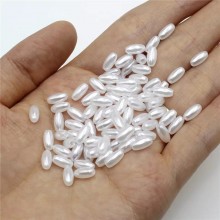 Жемчуг-рис, 4х8 мм, белый (пластик), упаковка 500 г