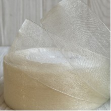 Органза 4 см, молочный, рулон 45 м Органза 4 см, молочный, рулон 45 м