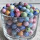 Бусина овальная в полоску, 12 мм, цветной микс, упаковка 500 г