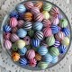 Бусина овальная в полоску, 12 мм, цветной микс, упаковка 500 г