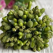 Веточка с тычинками, оливковый, упаковка 144 шт.