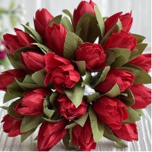 Подснежник, 2 см, красный, пучек из 20 цветочков