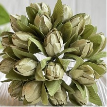 Подснежник, 2 см, оливковый, букет из 20 цветочков
