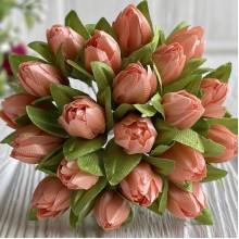 Подснежник, 2 см, розово-персиковый, пучек из 20 цветочков