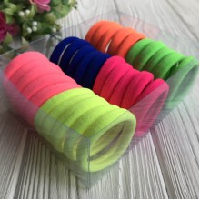 Набор резинок велюрчик, 4 см, оранжево-сине-розовый, упаковка 30 шт.