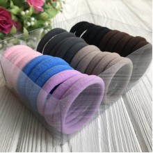 Набор резинок велюрчик, 4 см, сиренево-бежево-коричневый, упаковка 30 шт.