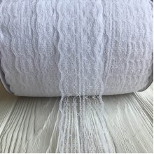 Кружево цветочек, 4,5 см, белое, (не стрейчевое), бобина 270 м