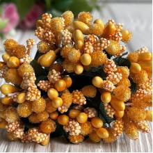 Веточка с тычинками, темно-желтый, упаковка 144 шт.