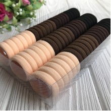 Набор резинок велюрчик, 3 см, молочно-коричневые, упаковка 66 шт.